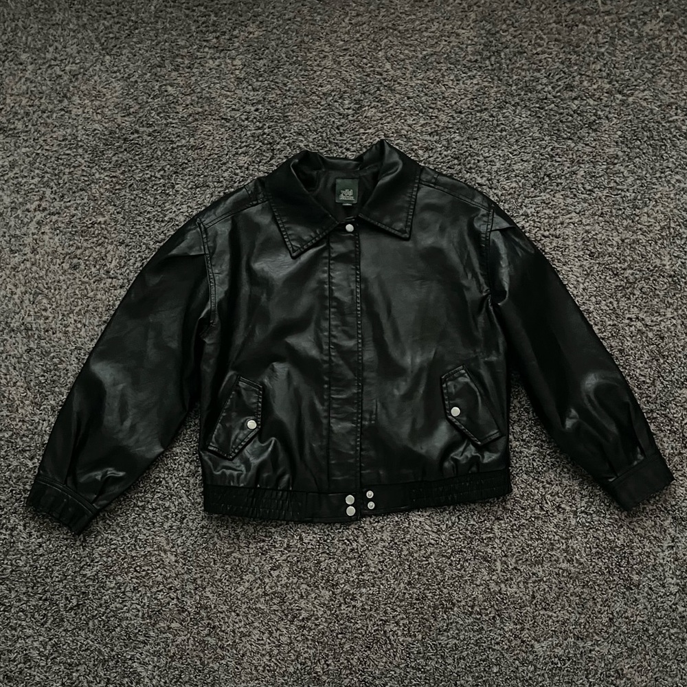 wild fable faux leather bomber jacket
